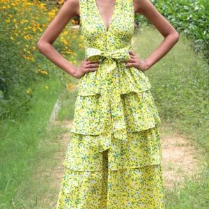 Eliza Ruffled Cotton Midi Dress